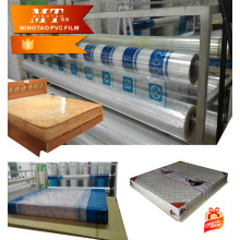 cheap blue soft PVC mattress packaging film/transparent PVC sheets